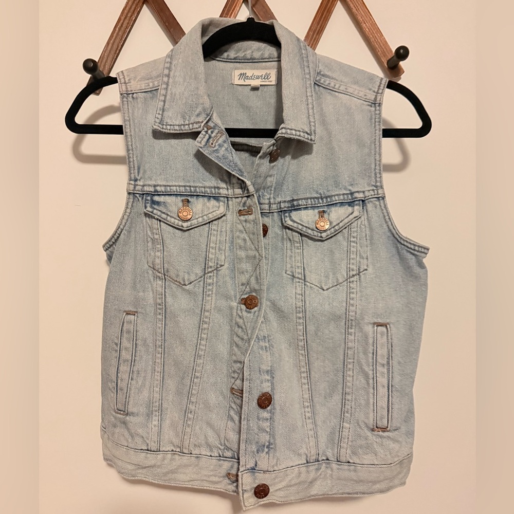 Madewell Light Blue Denim Vest - Classic Washed Finish